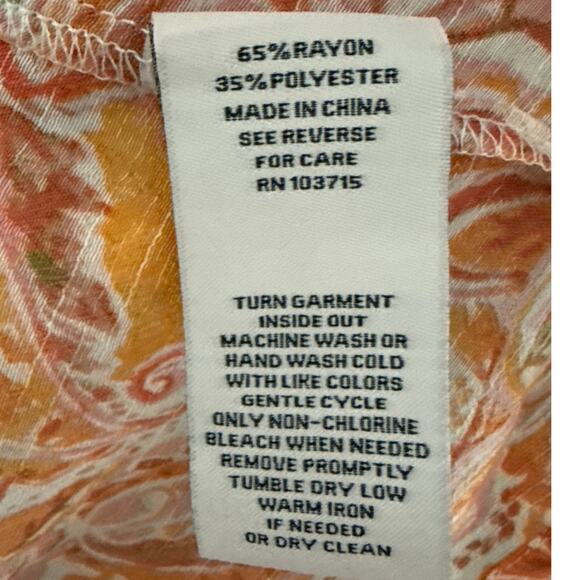 Nanette Lepore Floral Paisley Crochet Lace Flutter Sleeve Top Orange Size Medium - Picture 10 of 10